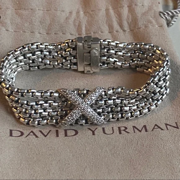 "SOLD"David Yurman Diamond X Bracelet - Picture 1 of 8